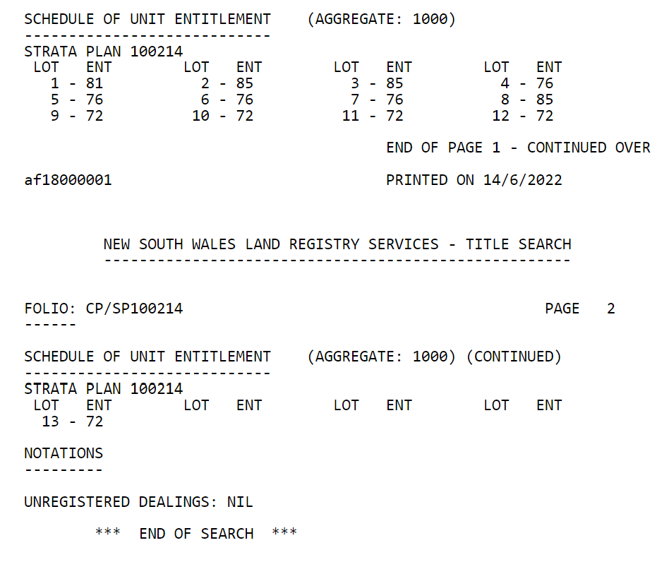 Here I discuss, with an example, how to read a title search for the common property of a strata scheme. 